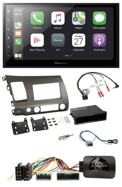 Pioneer Lenkrad Bluetooth DAB 2DIN USB Autoradio für Honda Civic 06-10 Hybrid an