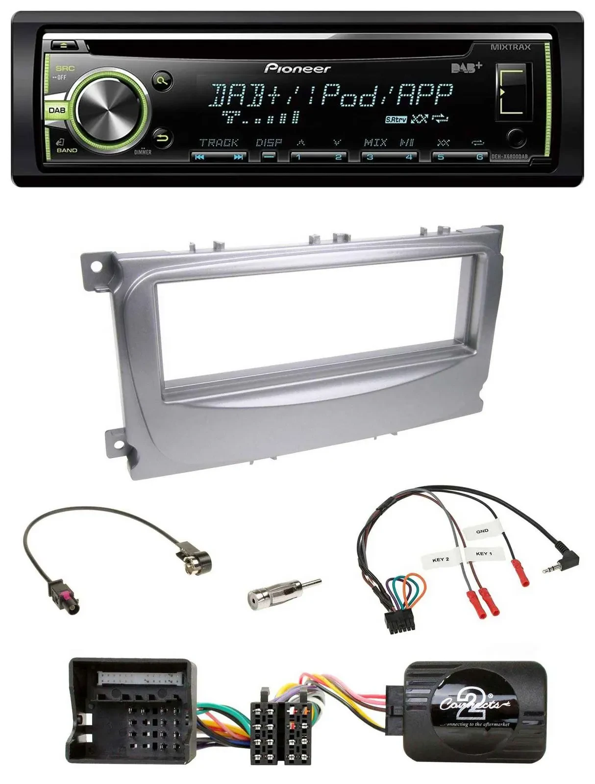 Pioneer DAB USB MP3 Lenkrad CD Autoradio für Ford Galaxy C-Max ab 2007 Focus sil