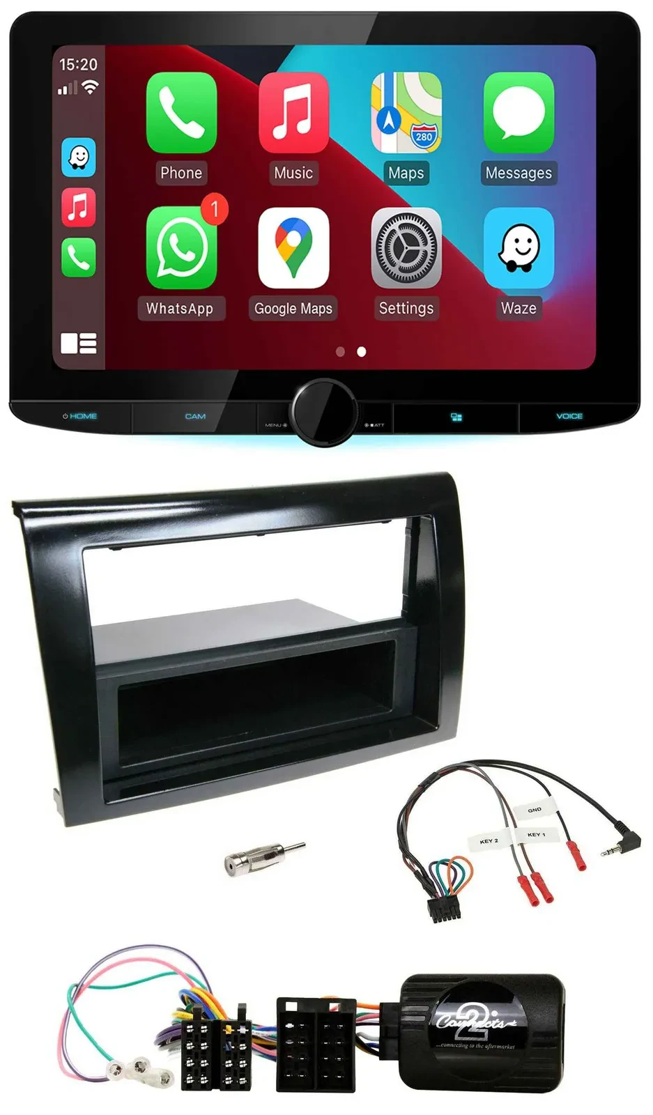 Kenwood Lenkrad USB DAB Bluetooth Autoradio für Fiat Bravo 2007-2014