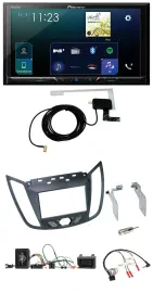 Автомагнитола для Ford C-Max Pioneer 2DIN DAB USB Bluetooth серый