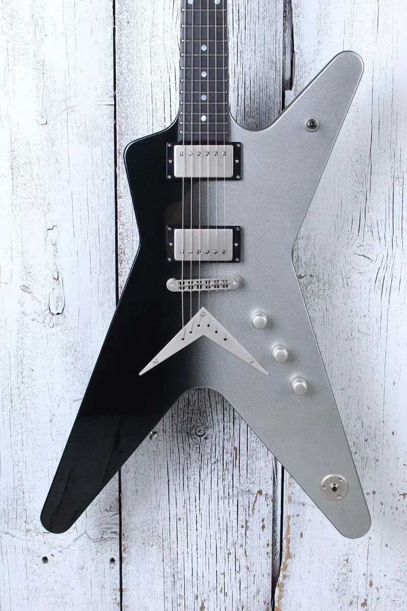 Электрогитара Dean Guitars USA ML Custom H-H, 22 лада, мензура 24.625", фиксированный бридж, цвет Metallic Silver to Metallic Black Fade, с кейсом