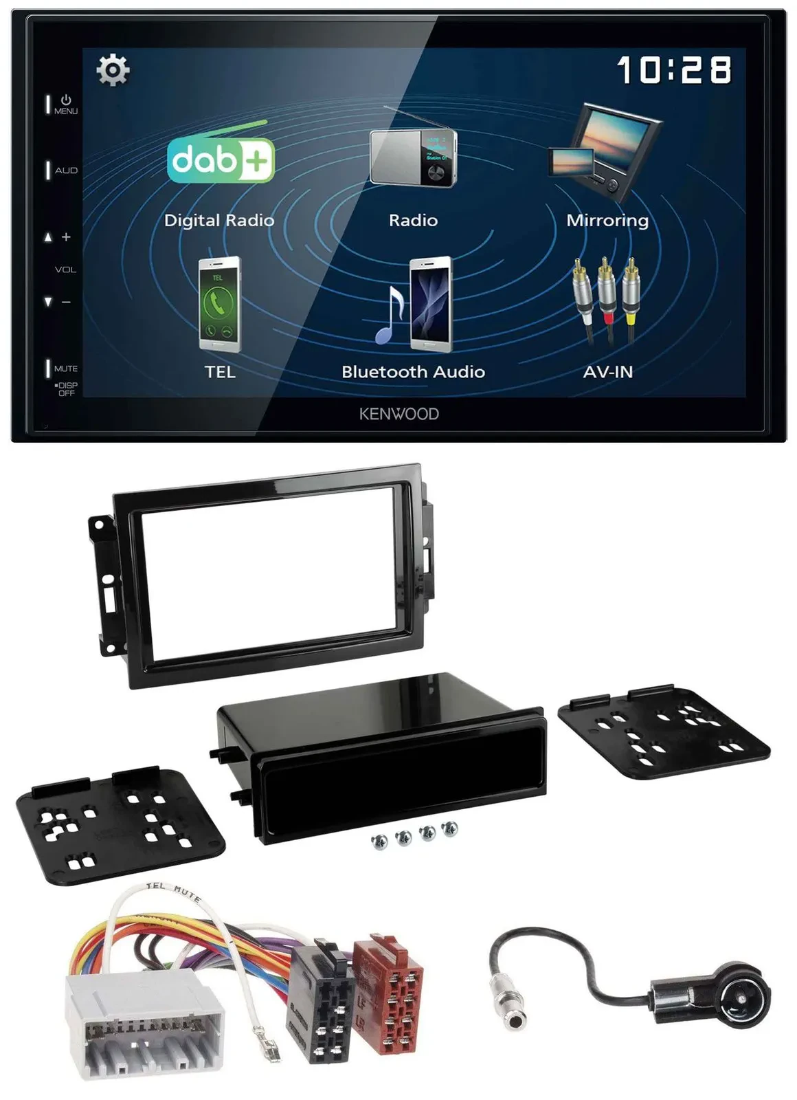 Автомагнитола 2-DIN Kenwood Bluetooth, USB, DAB, MP3 для Chrysler PT Cruiser/300C/Dodge