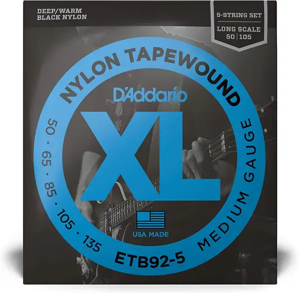 Струны для 5-струнной бас-гитары D'Addario Tapewound ETB92-5 50-105