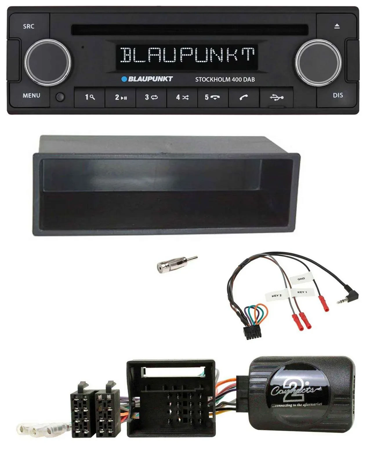 Blaupunkt Lenkrad Bluetooth DAB CD USB Autoradio für Citroen C2 2006-2010 C3 200