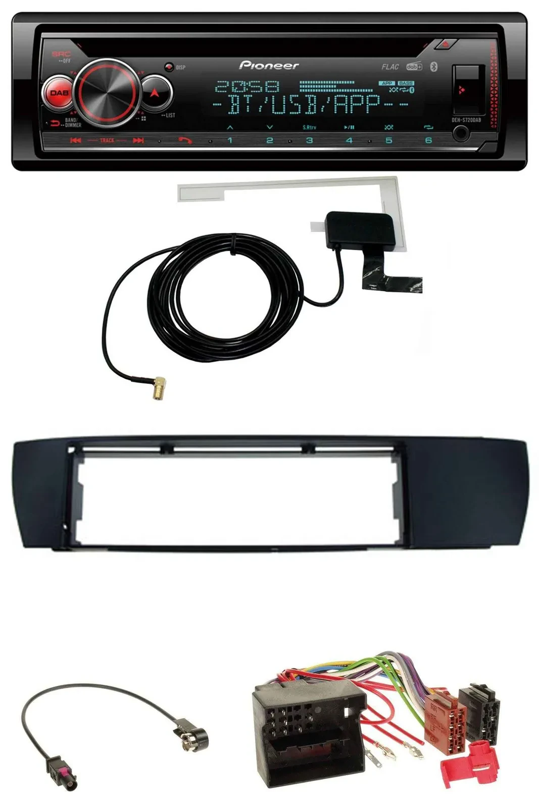 Pioneer DAB CD MP3 USB Bluetooth Autoradio für BMW X3 (E83 2004-2010) seitlich