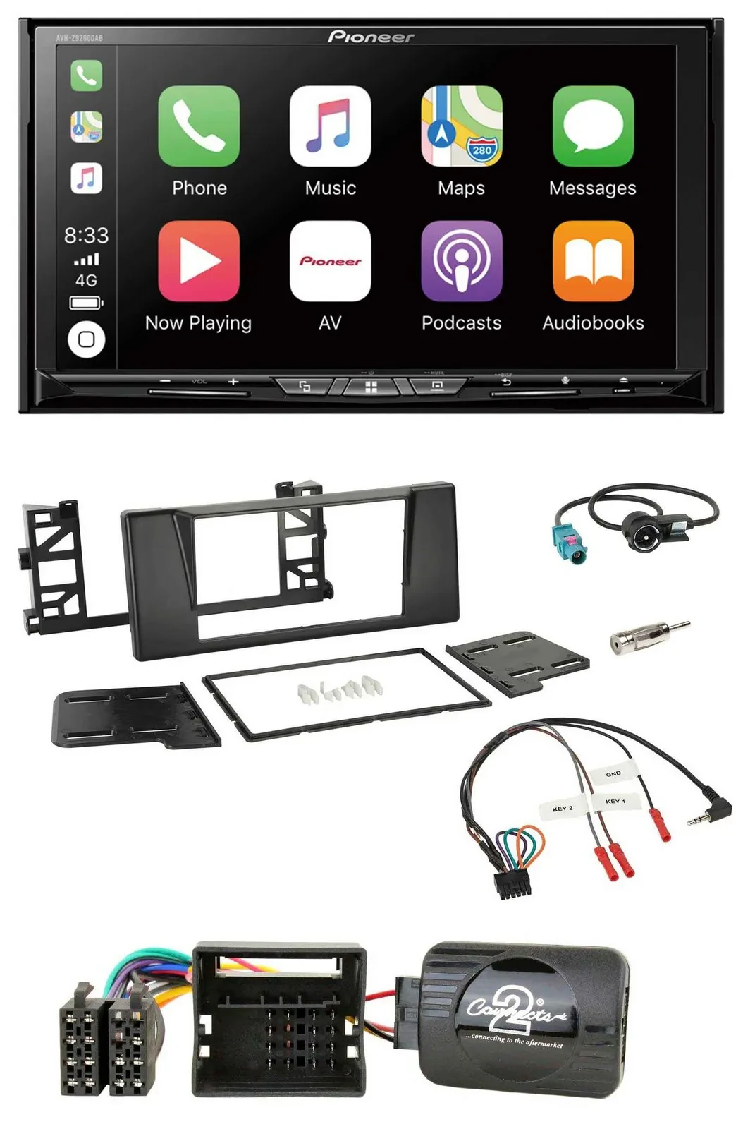 Pioneer 2DIN Lenkrad USB DAB DVD Bluetooth Autoradio für BMW 5er E39 01-04 Aktiv