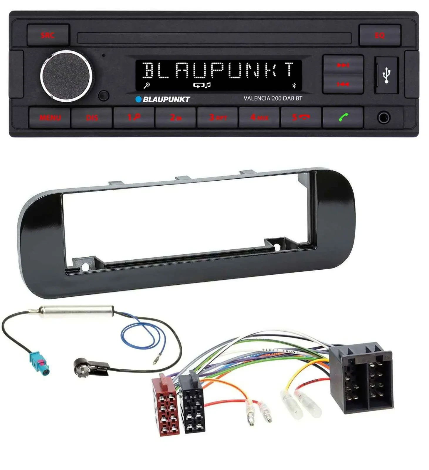 Blaupunkt DAB MP3 Bluetooth USB Autoradio für Fiat Panda (ab 2012) - glänzend