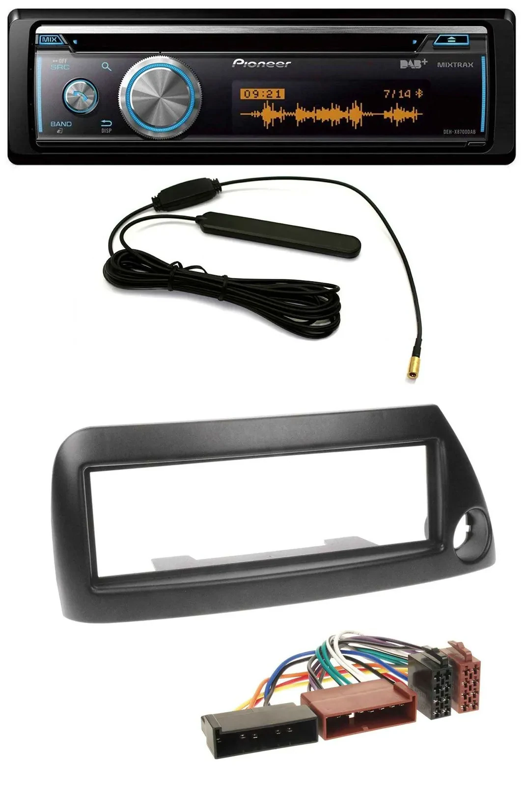 Автомагнитола Pioneer CD/USB/Bluetooth/DAB/MP3 для Ford Ka (до 2008), чёрная