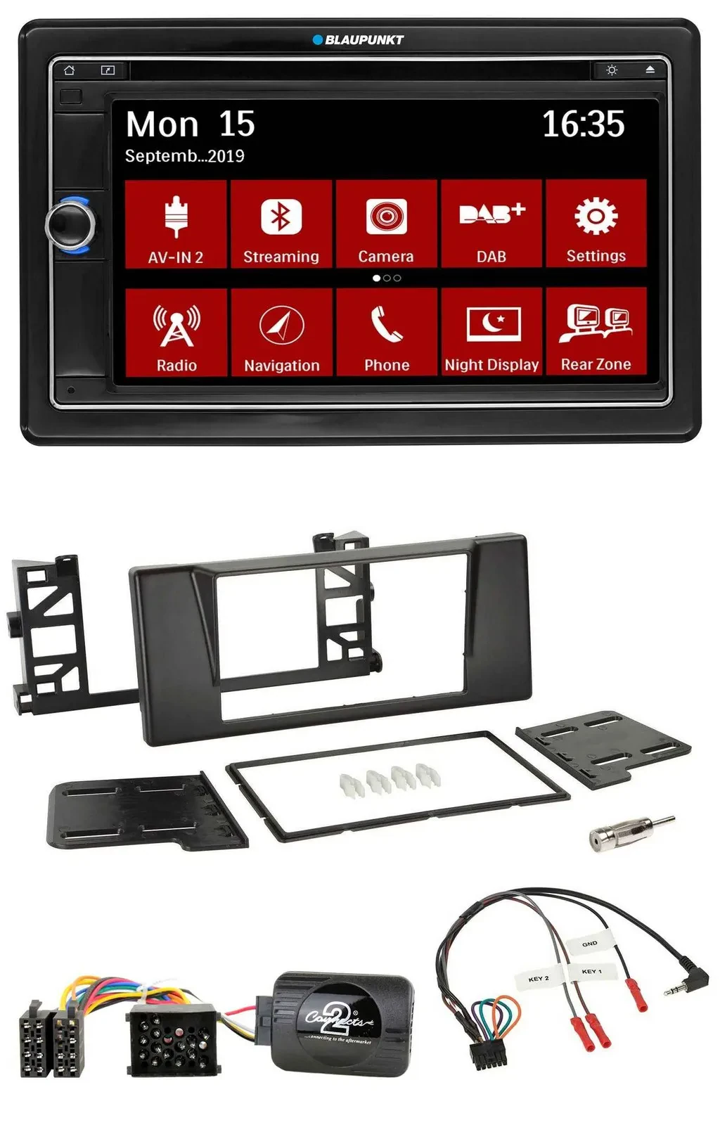 Blaupunkt TMC USB Lenkrad Bluetooth DAB 2DIN Navigation für BMW 5er E39 1997-200