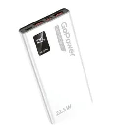 00-00029658 Внешний аккумулятор PB03-10 10000mAh 3.0A 22.5W 2USB/Type-C белый, GoPower