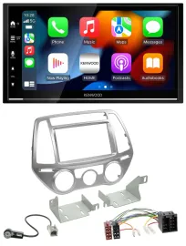 Автомагнитола Kenwood 2DIN, DAB, USB, Bluetooth, MP3 для Hyundai i20 (2012–2014, ручной климат)