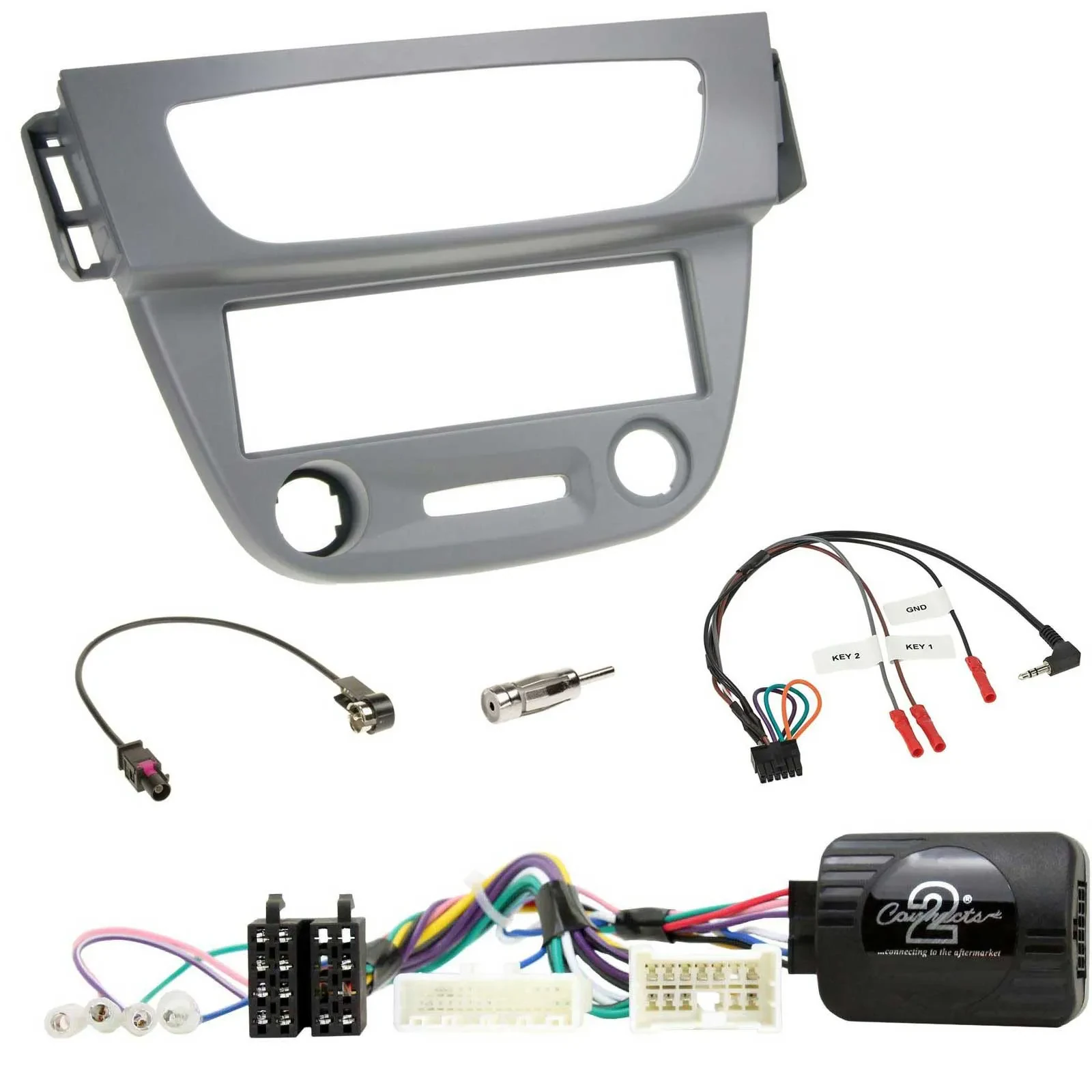 Radioset Lenkradadapter DIN Autoradio für Renault Megane 3 2012-2014 grau