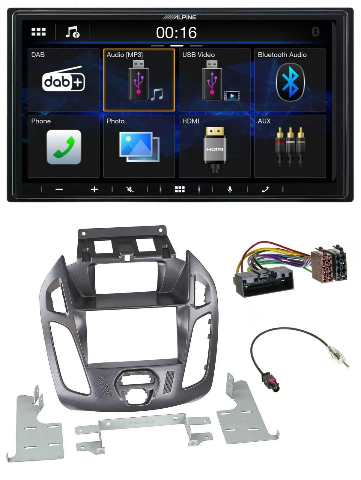 Alpine Bluetooth 2DIN MP3 DAB USB Autoradio für Ford Transit mit Display 2012-20