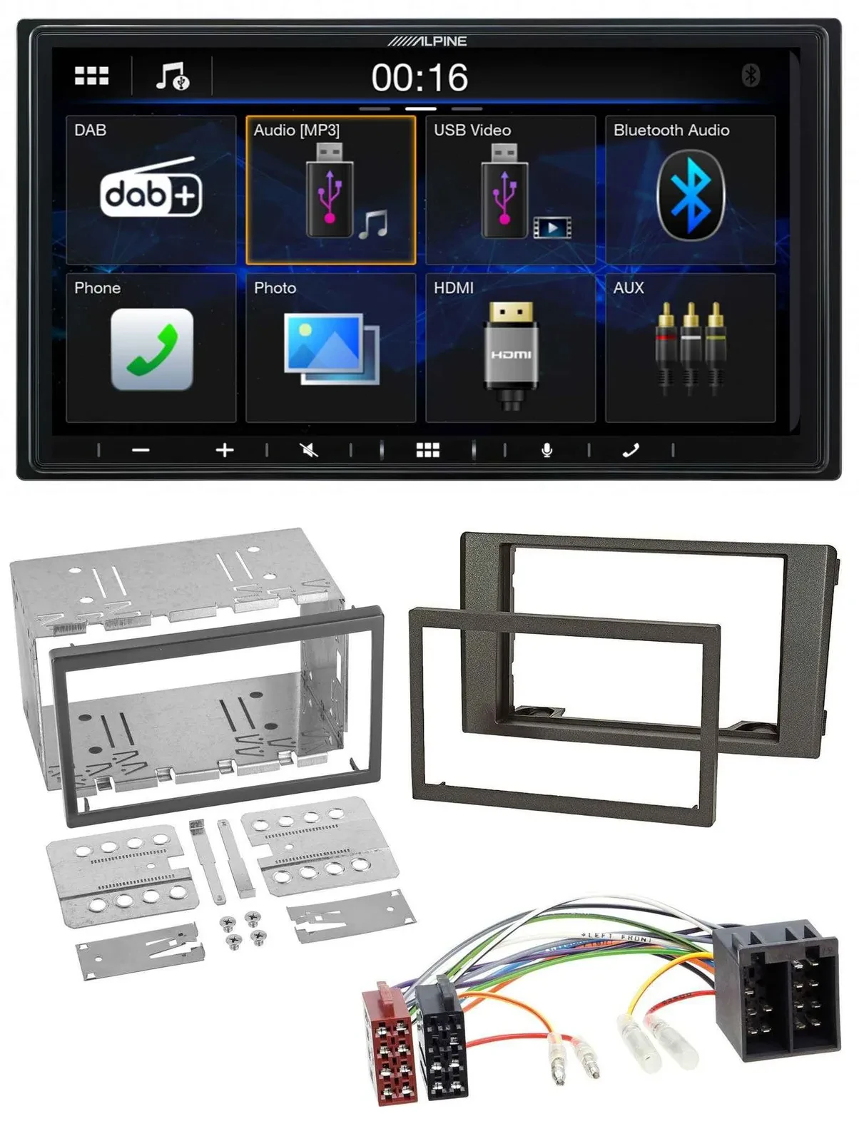 Alpine Bluetooth 2DIN MP3 DAB USB Autoradio für Iveco Daily 06-14 dunkelgrau