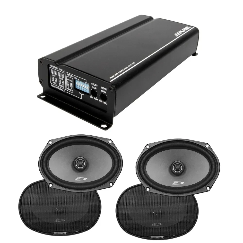 Alpine KTA-450 4-Channel Amplifier + 2 Pairs Alpine SXE-6926S 6x9" Speakers
