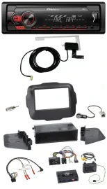 Автомагнитола Pioneer 1DIN, USB, DAB, MP3, поддержка кнопок на руле, для Jeep Renegade (с 2015)