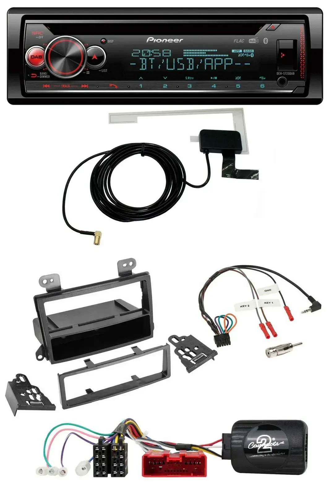 Автомагнитола Pioneer DAB, CD, USB, Bluetooth для Mazda MPV (2000–2006) с поддержкой кнопок на руле