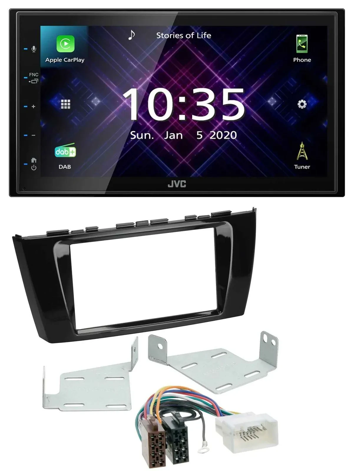 Автомагнитола JVC 2-DIN, DAB, Bluetooth, USB, MP3 для Mitsubishi Mirage/Space Star (с 2013)