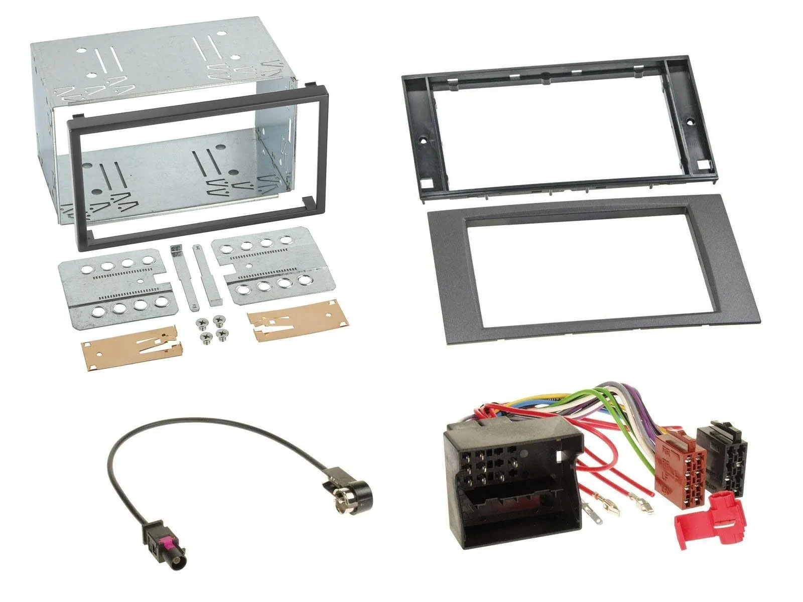 Einbauset Doppel DIN Autoradio für Ford Fusion Kuga Transit 05-12 anthrazit