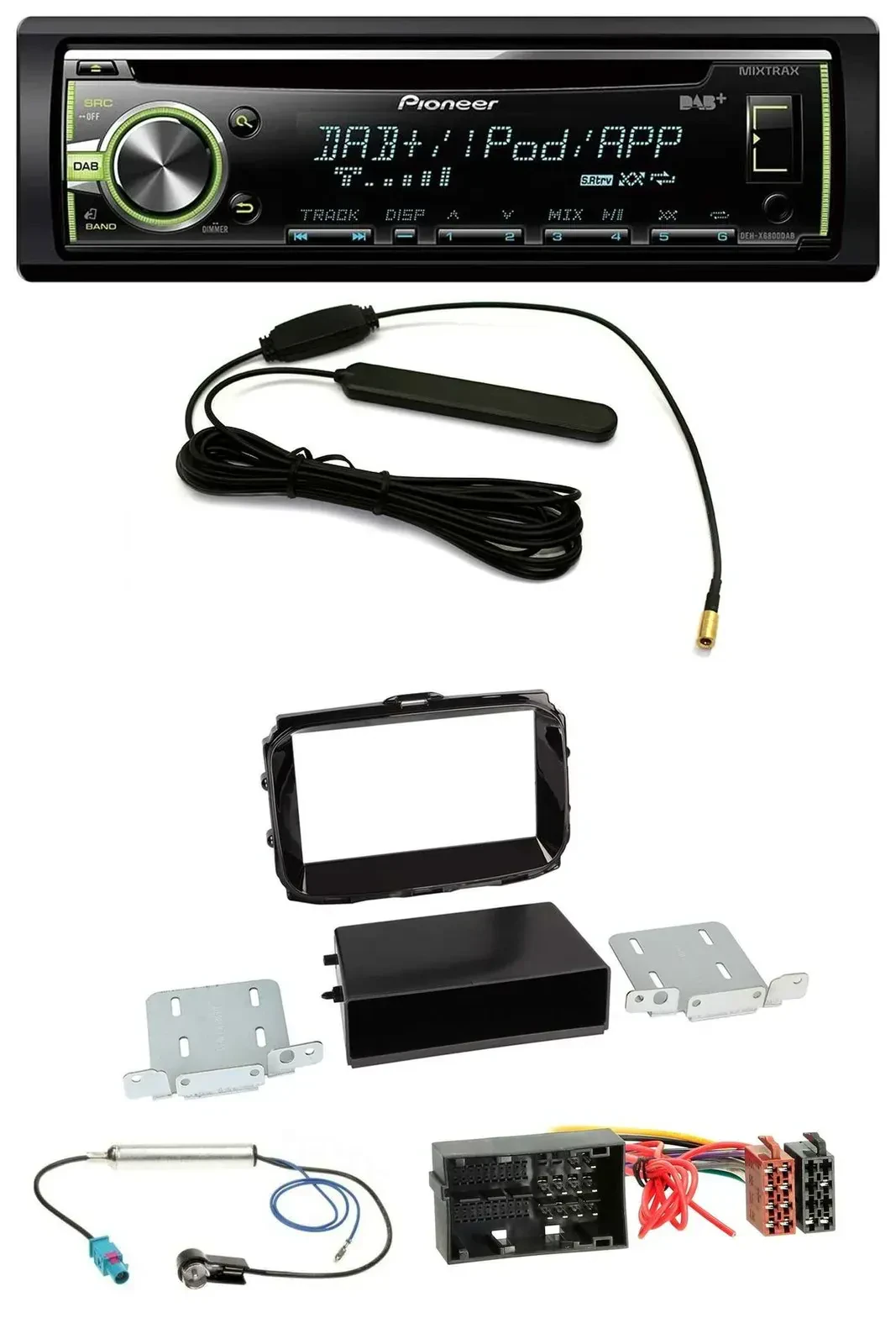 Автомагнитола для Alfa Romeo Giulietta Pioneer MP3/USB/CD/DAB/AUX 52-pin с 2013, черный (Piano Black)