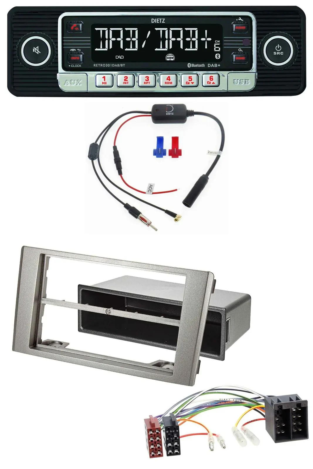 Dietz MP3 DAB Bluetooth USB Autoradio für Iveco Daily (2006-2014) silber