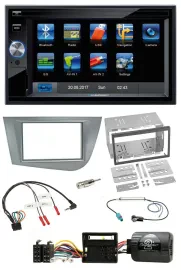 Автомагнитола Blaupunkt 2DIN, Bluetooth, USB, SD, MP3 для Seat Leon (2005–2012), с поддержкой управления на руле