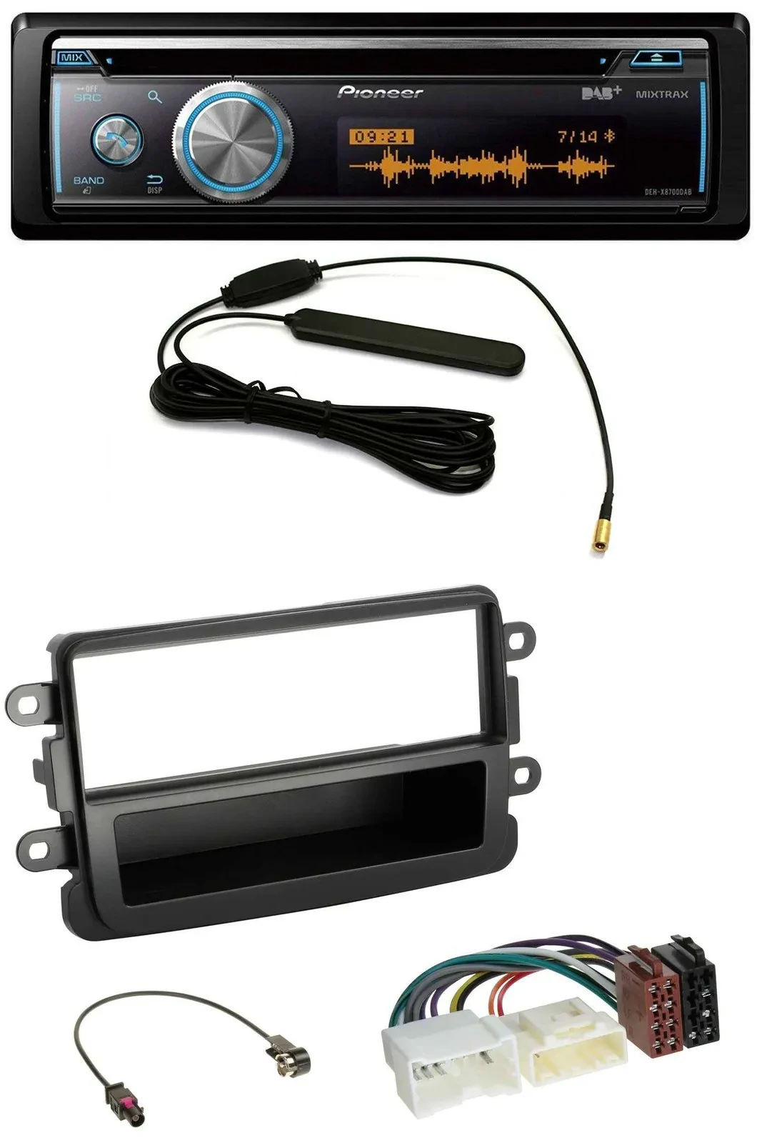 Pioneer CD USB Bluetooth DAB MP3 Autoradio für Dacia Lodgy Duster Dokker Sandero