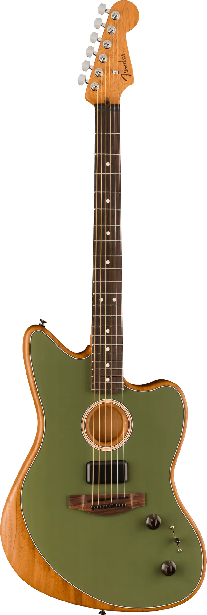 Электроакустическая гитара Fender Acoustasonic Player Jazzmaster Antique Olive