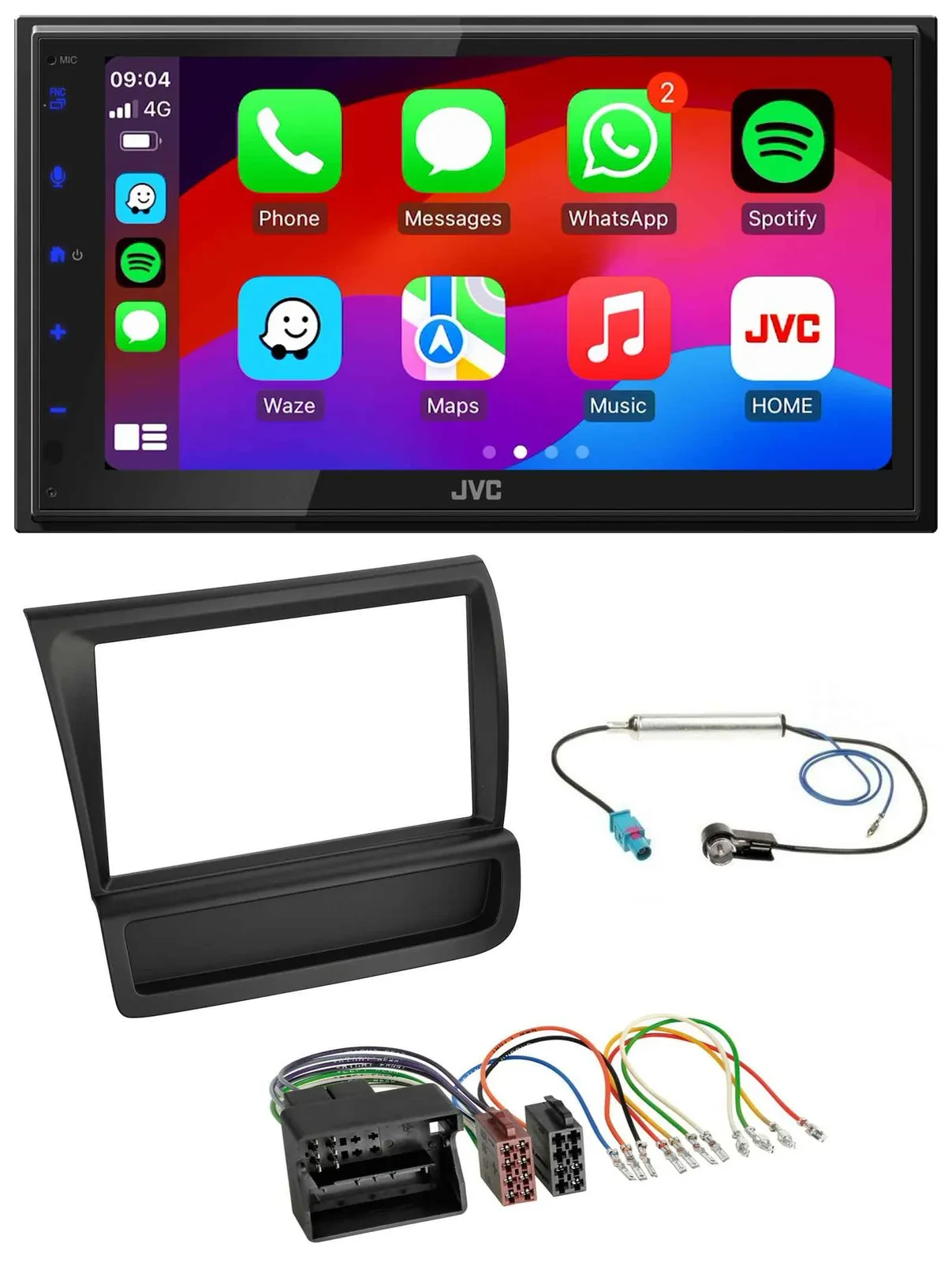 JVC Bluetooth 2DIN MP3 DAB USB Autoradio für Audi R8 (42, 2006-2015)