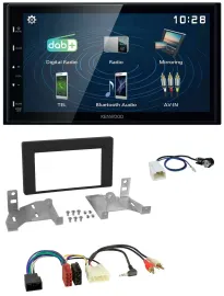 Kenwood 2DIN Bluetooth MP3 USB DAB Autoradio für Toyota Aygo ab 2022 AB7 schwarz