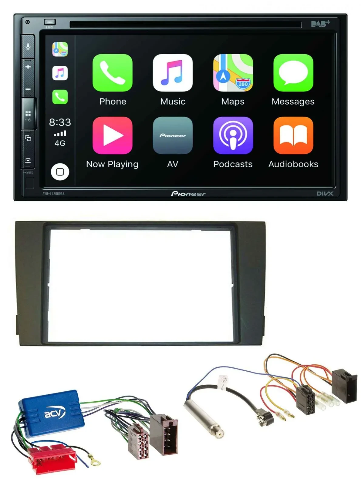 Pioneer DVD 2DIN MP3 DAB Bluetooth USB Autoradio für Audi A6 C5 01-05 Aktivsyste