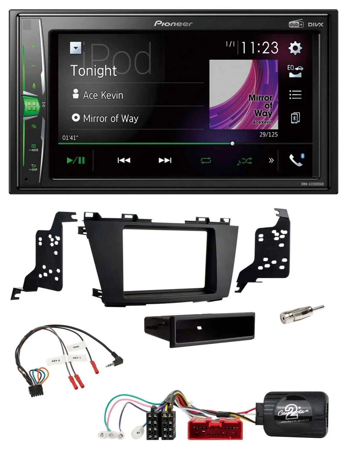 Pioneer 2DIN Lenkrad DAB USB Bluetooth Autoradio für Mazda 5 2010-2015