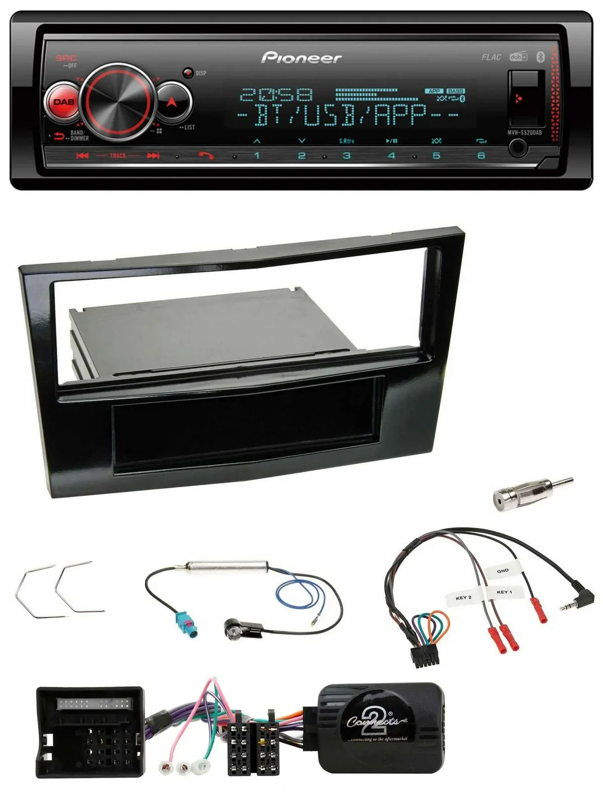 Pioneer Bluetooth USB Lenkrad DAB Autoradio für Opel Astra H Corsa D Zafira B Kl