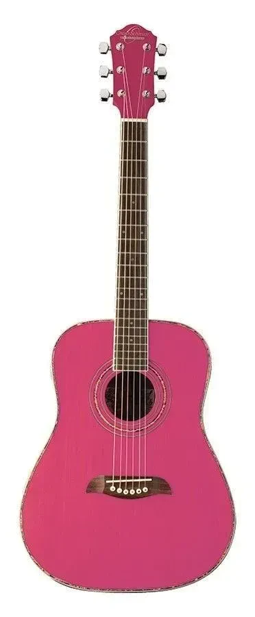 Oscar Schmidt OGHSP-A Pink 1/2 Size , Steel String, Spruce Top Acoustic Guitar