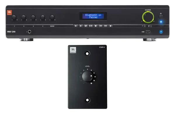JBL VMA1240 Commercial/Restaurant 120W Bluetooth Amplifier+Black Wall Controller