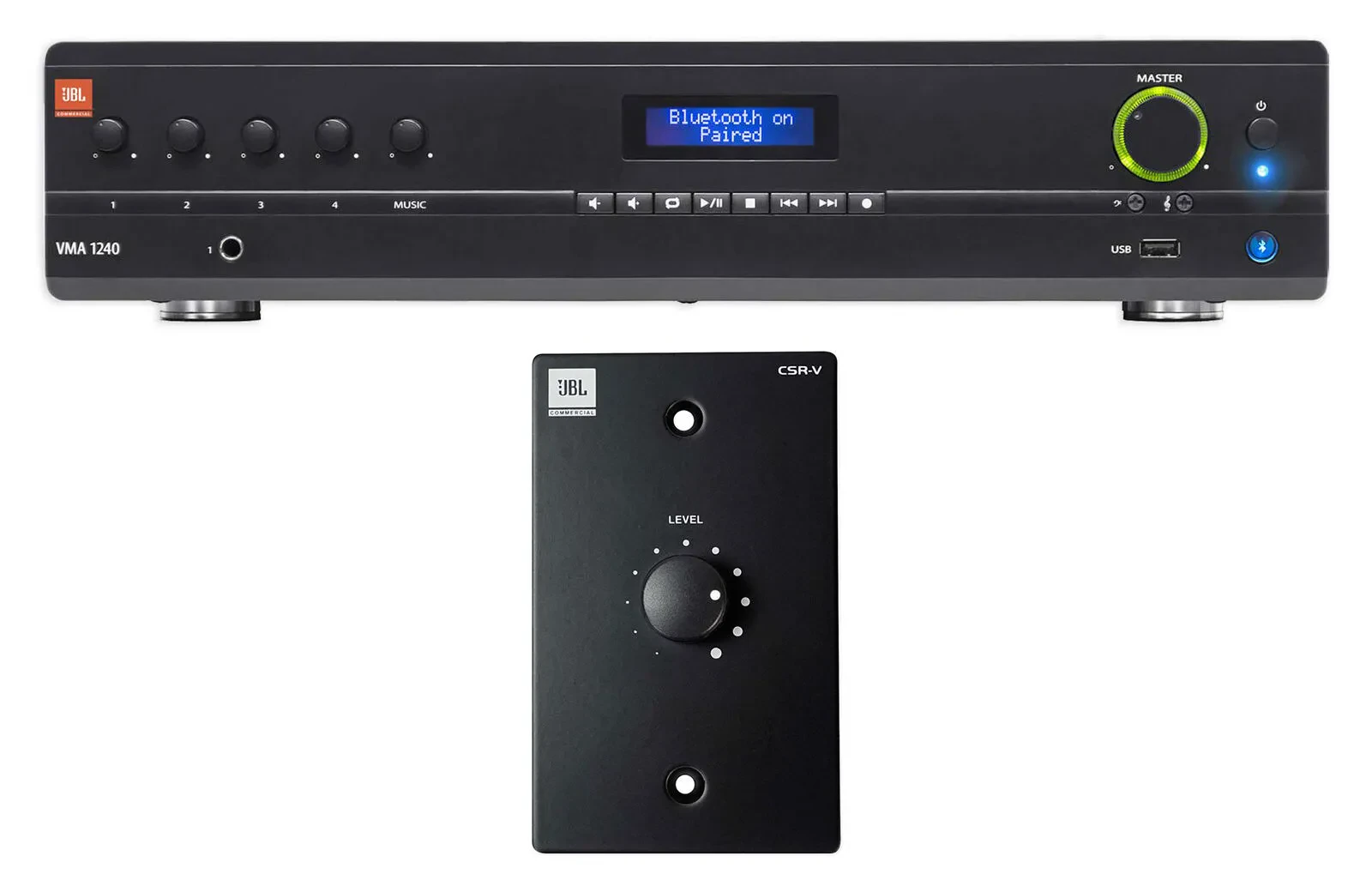 JBL VMA1240 Commercial/Restaurant 120W Bluetooth Amplifier+Black Wall Controller
