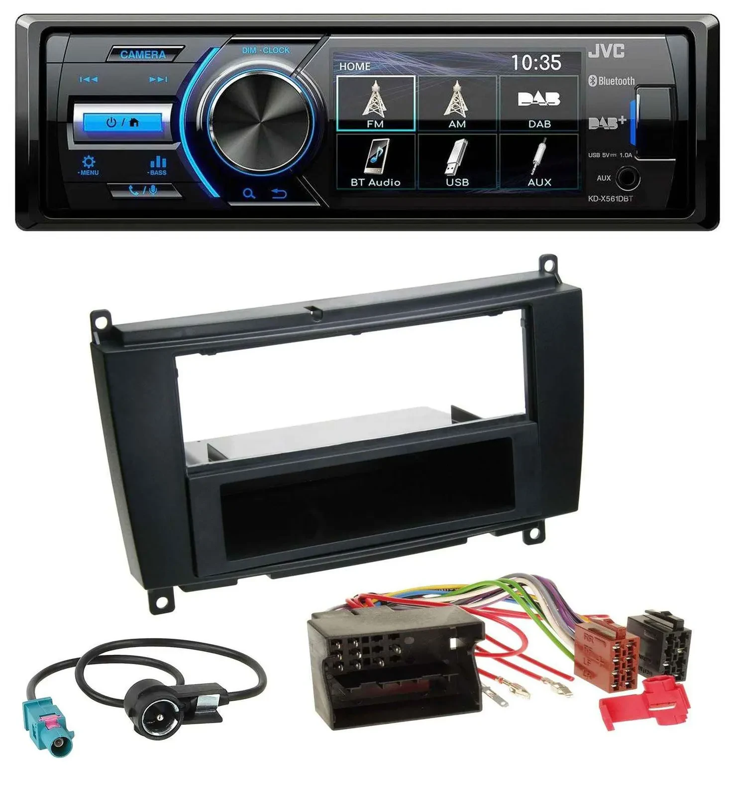 JVC Bluetooth MP3 USB DAB Autoradio für Mercedes CLK W209 ab 06 Coupe 04-09 Cabr