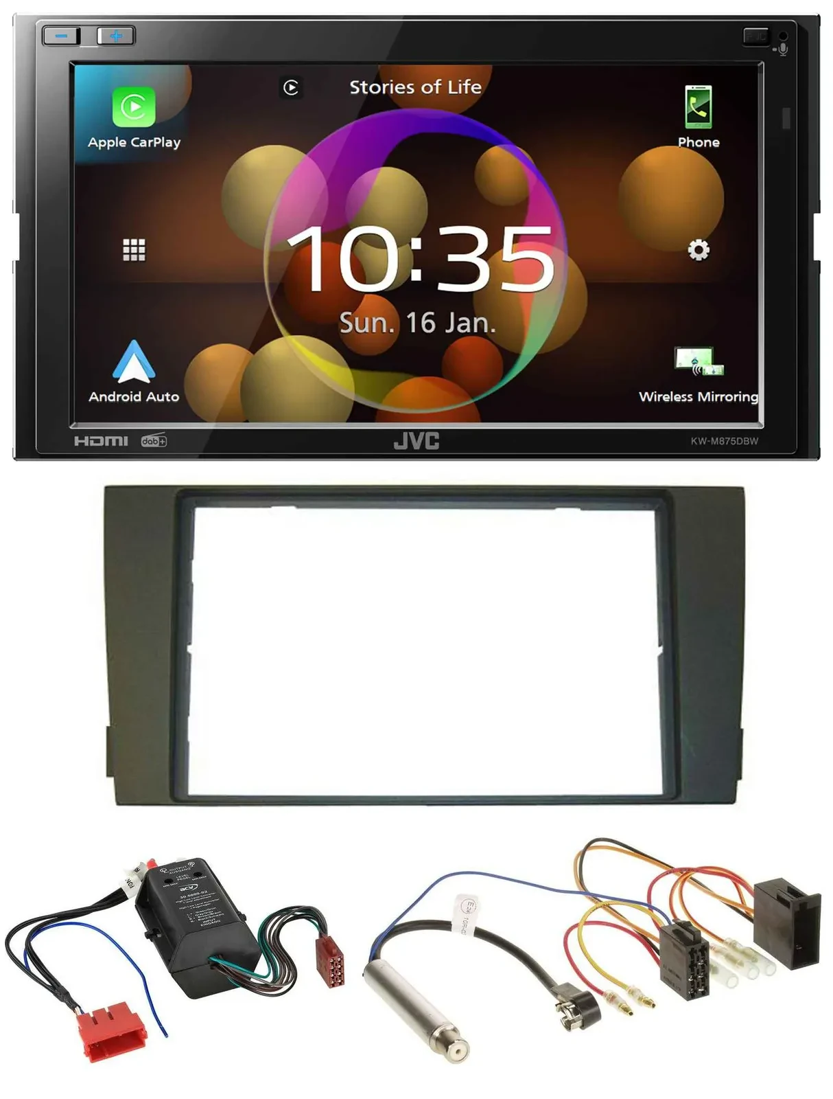 JVC DAB MP3 2DIN Bluetooth USB Autoradio für Audi A6 01-05 C5 Bose Aktivsystem M