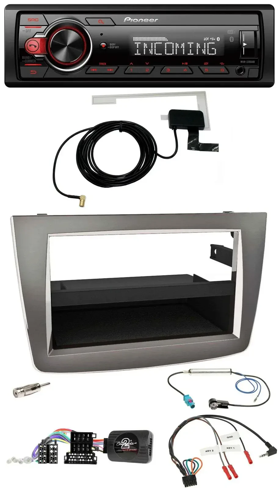 Автомагнитола Pioneer DAB Bluetooth USB серебристая для Alfa Romeo MiTo 955 (2008–2014)