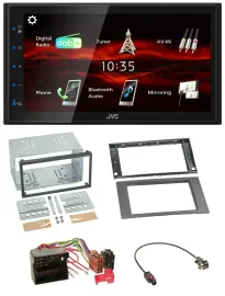 JVC USB Bluetooth MP3 DAB 2DIN Autoradio für Ford Fiesta Focus 04-08 anthrazit