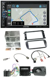 Alpine DAB TMC Bluetooth 2DIN USB Lenkrad Navigation für Ford S-Max Mondeo Profi
