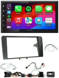 Kenwood Lenkrad USB DAB 2DIN Bluetooth Autoradio für Audi A3 8P 2003-2012 Aktivs
