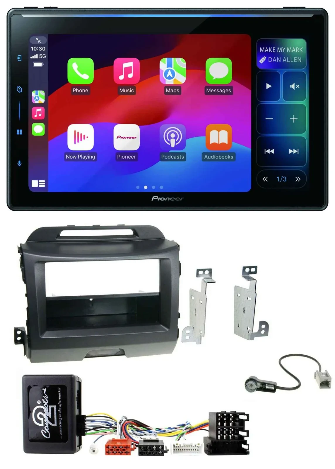 Pioneer Bluetooth DAB Lenkrad USB Autoradio für Kia Sportage 3 Navi 10-15 schwar