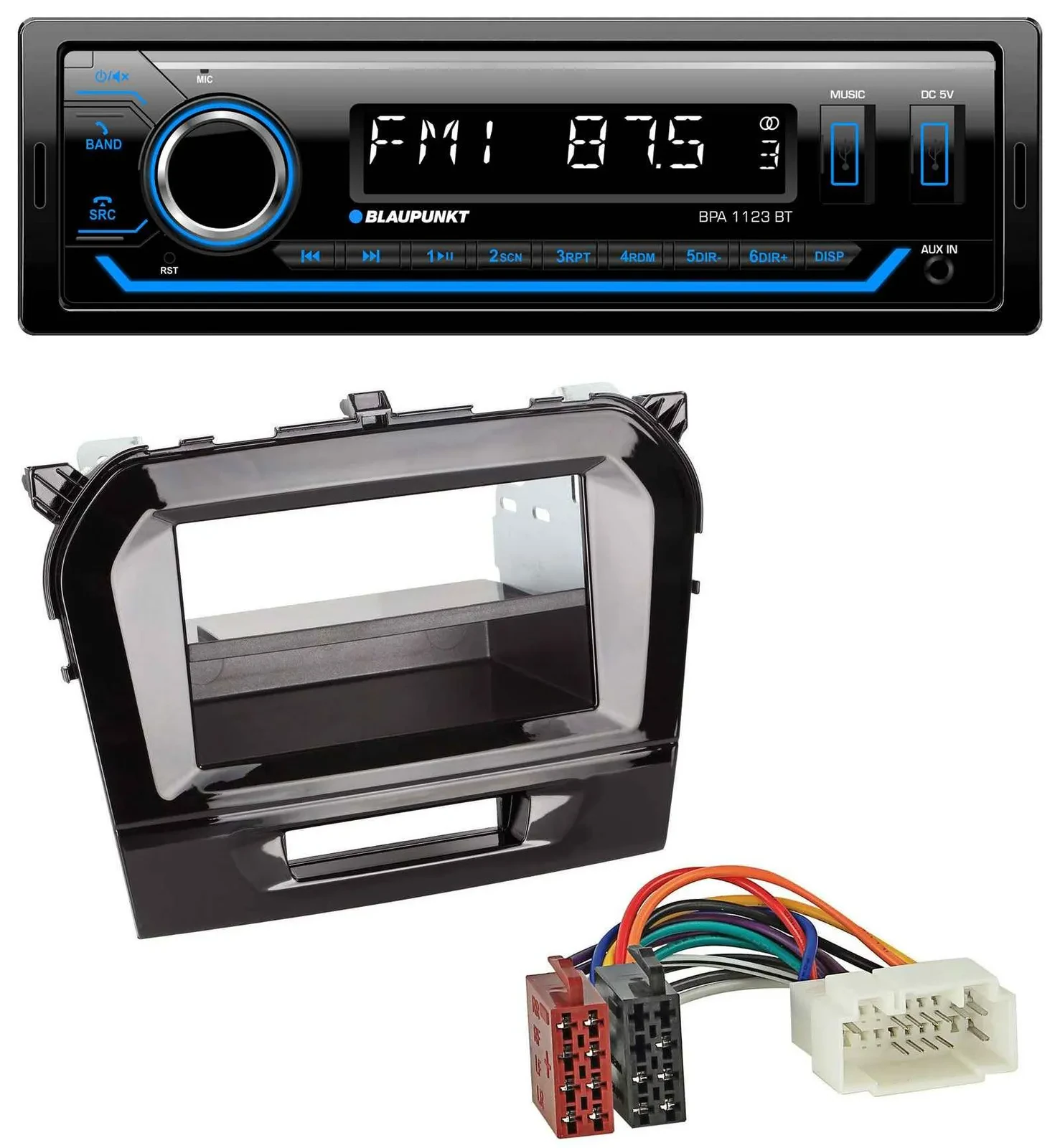 Blaupunkt MP3 Bluetooth USB AUX Autoradio für Suzuki Vitara (ab 2015)