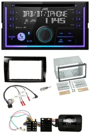 JVC Lenkrad USB 2DIN DAB Bluetooth CD Autoradio für Fiat Bravo 2007-2014