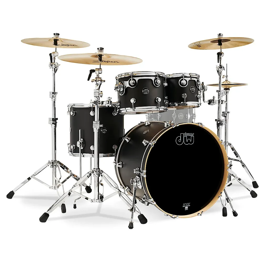 DW 4Piece Performance Series Shell Pack Hard Satin Charcoal Metallic