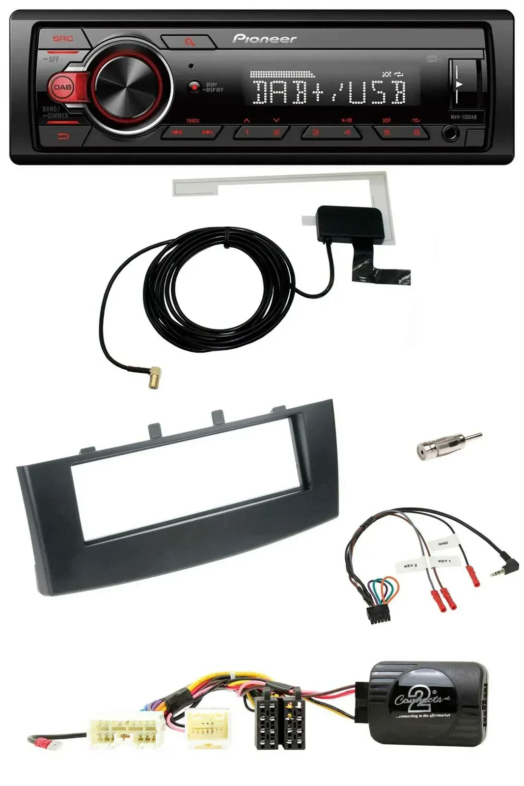 Автомагнитола Pioneer 1-DIN, MP3, DAB, USB, совместима с кнопками на руле, для Mitsubishi Colt 2008–2012