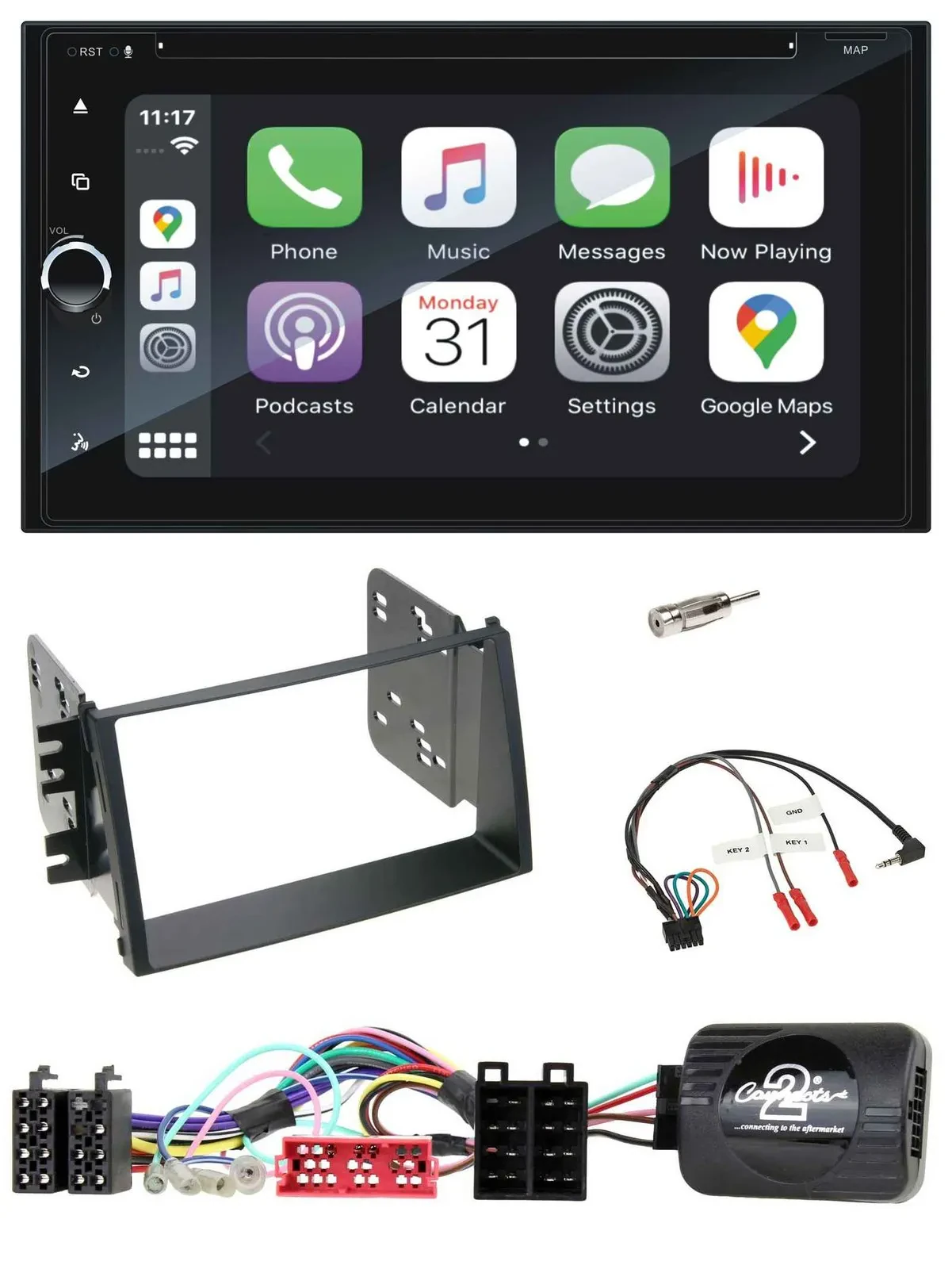 Blaupunkt USB DAB Bluetooth 2DIN TMC Lenkrad Navigation für Kia Soul 2009-2011