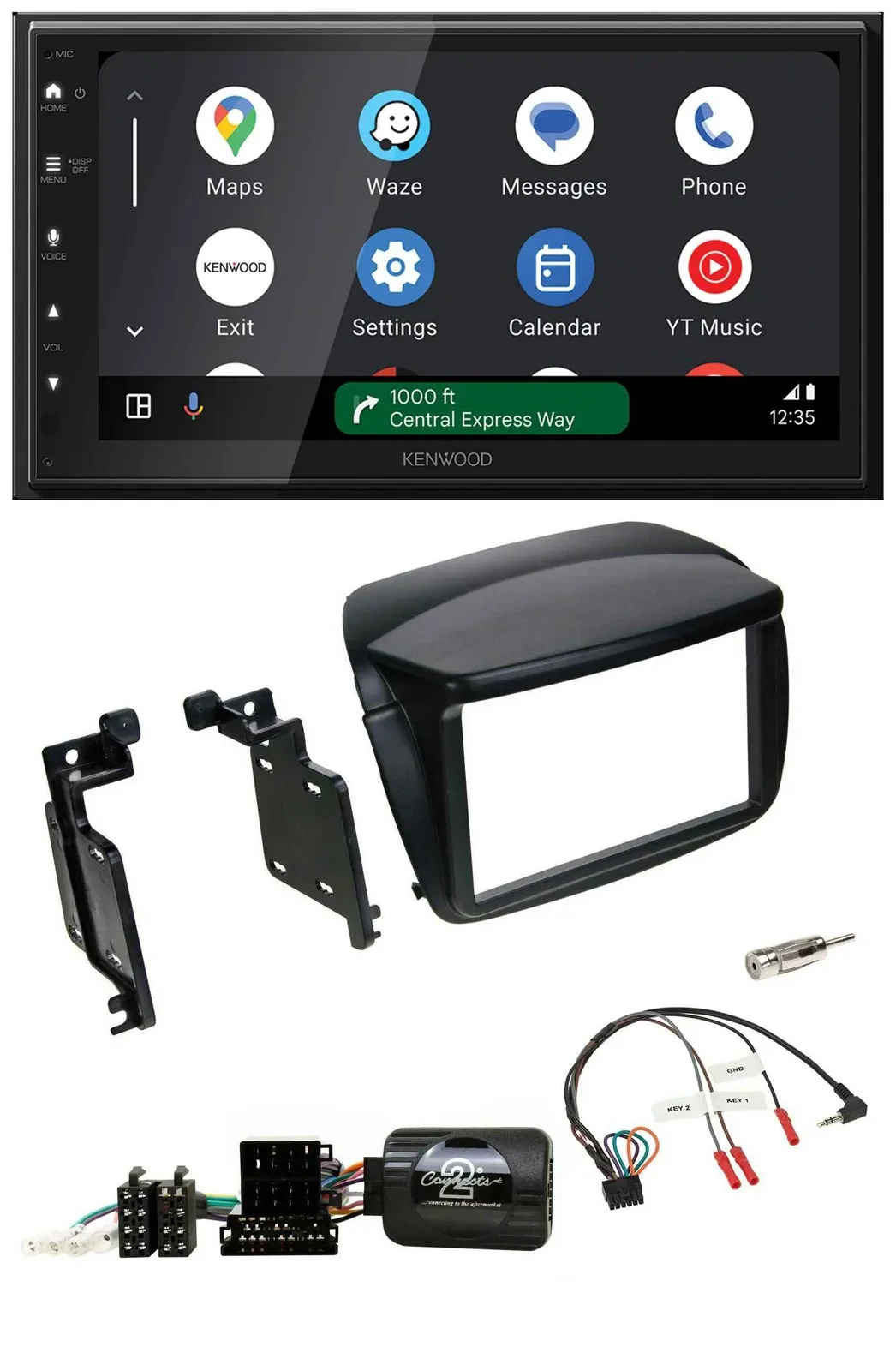 Kenwood DAB Bluetooth USB Lenkrad 2DIN Autoradio für Fiat Doblo ab 2010 Opel Com