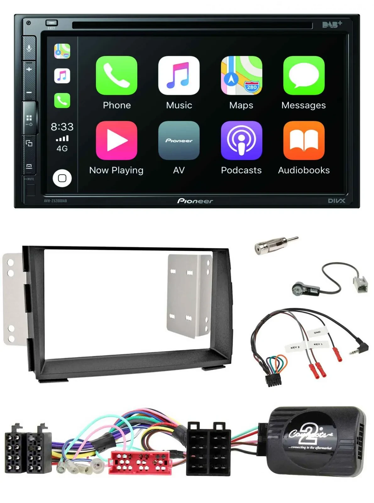 Pioneer DVD 2DIN Lenkrad DAB Bluetooth USB Autoradio für Kia Venga 2010-2019